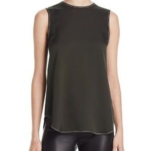 Theory Green Silk Shell Top